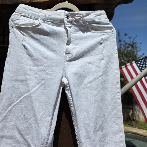 Nwot Zara White Flared Jeans Eu 40, Us 8 - Picture 9 of 10